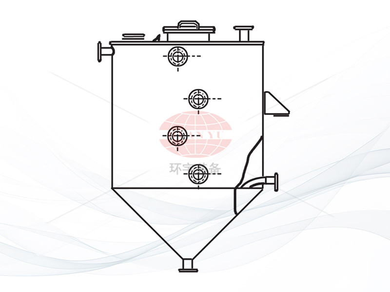 Flat top conical bottom storage tank